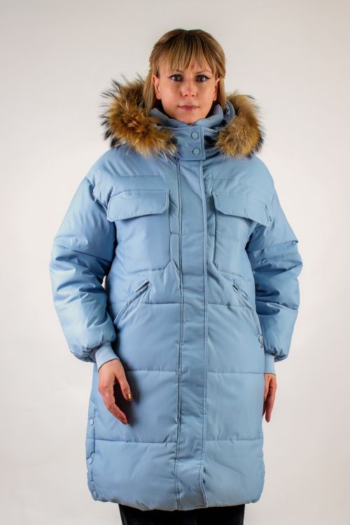 Удлиненная парка с капюшоном, арт 618,