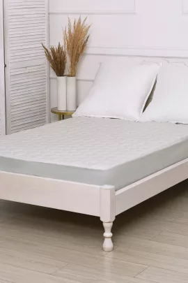 Наматрасник синтепон на резинке борт 30 микрофибра (серый)