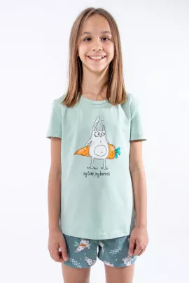 Пижама для девочки Кролик-морковка арт. ПД-009-055