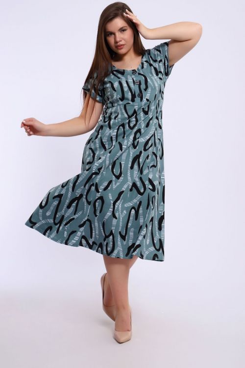 Платье 662449 черный, зеленый последний размер