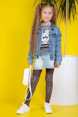 Колготы детские Шрифт коричневый последний размер