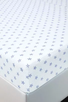 Простыня на резинке "Звезды (голубой)" 252 120х200х20 252