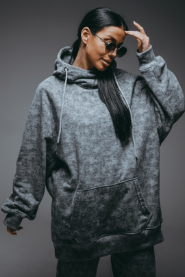 Ваниль худи женское (светло-серый варенка)