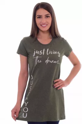Туника женская 6-140б (хаки-меланж)