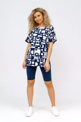 Костюм с бриджами Геометрия (синий)