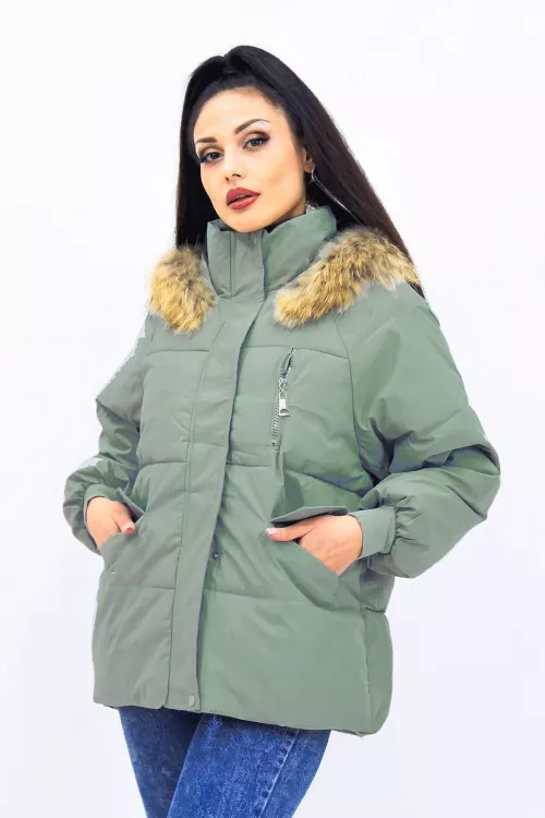 Куртка демисезонная 7241 (мех натуральный)