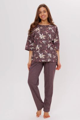 Костюм с брюками Лилия коричневый