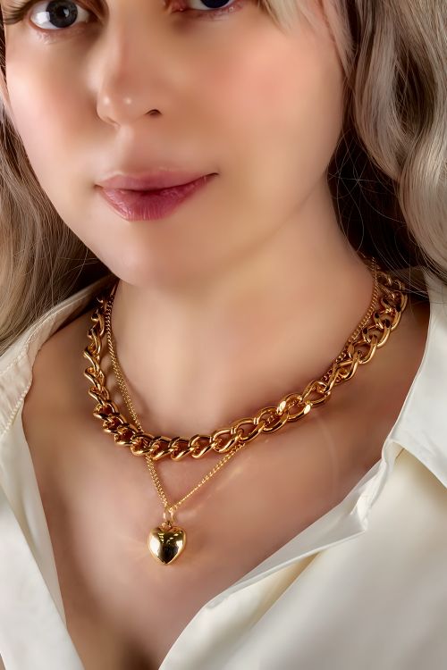 Колье Сердце двустороннее + Подарок