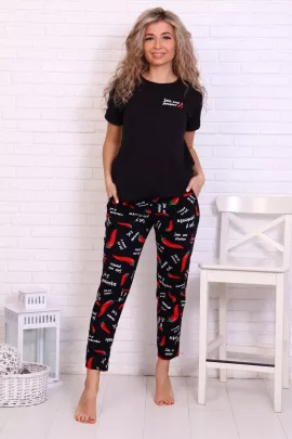 Пижама женская 5-311 (черный), Перчики