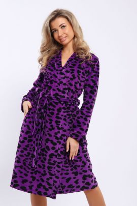 Халат 397697 велюровый фиолетовый последний размер