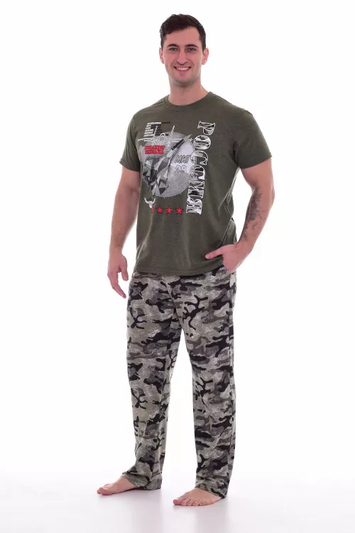 Пижама мужская 9-127а (хаки-меланж), МИГ-29