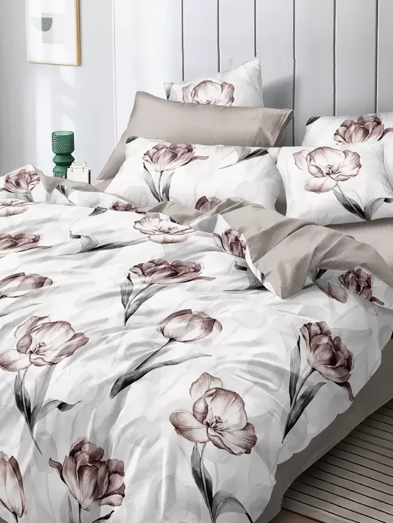 Постельное белье поплин эксклюзив на молнии - Асти