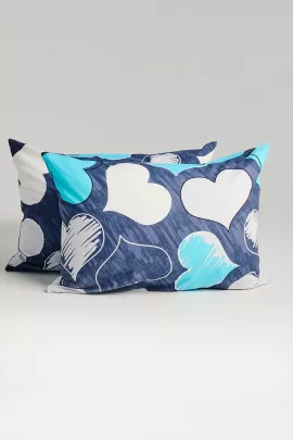 Комплект наволочек поплин - Романтика, цвет бирюзовый