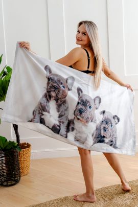 Полотенце пляжное  махровое 70*140, 100 % хлопок Песики