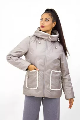 Куртка 7744 демисезонная бежевый последний размер