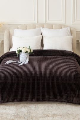 Вертикаль(баклажан) плед велсофт