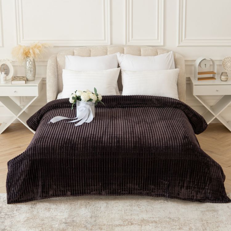 Вертикаль(баклажан) плед велсофт