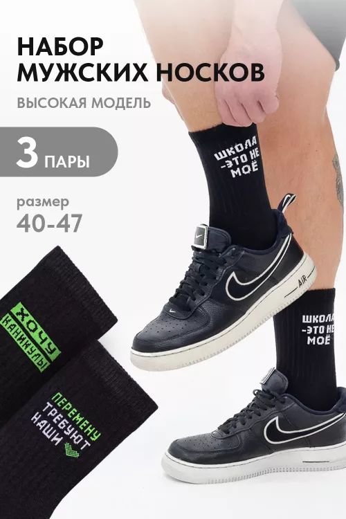 Носки мужские Учёба (набор 3 пары)