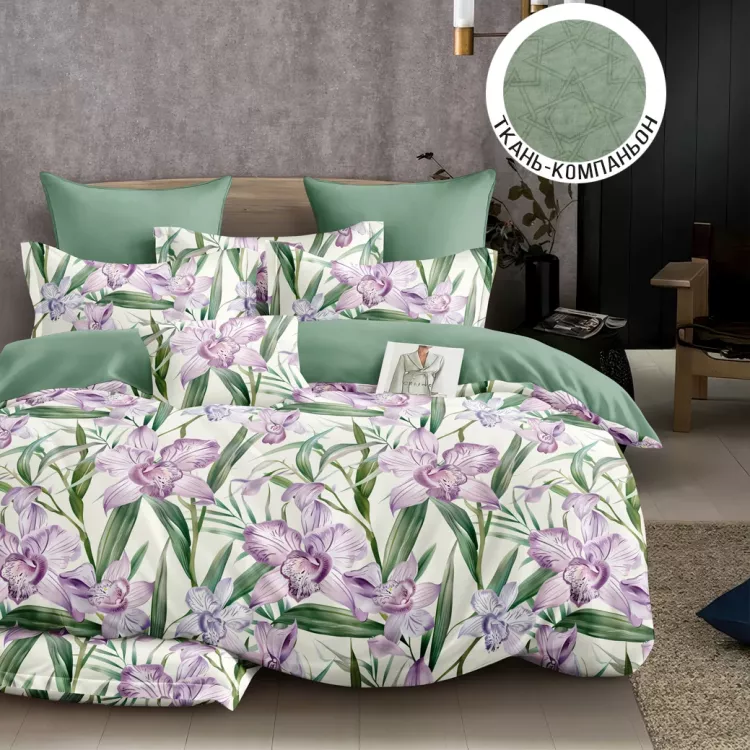 Пурпурная орхидея КПБ поплин