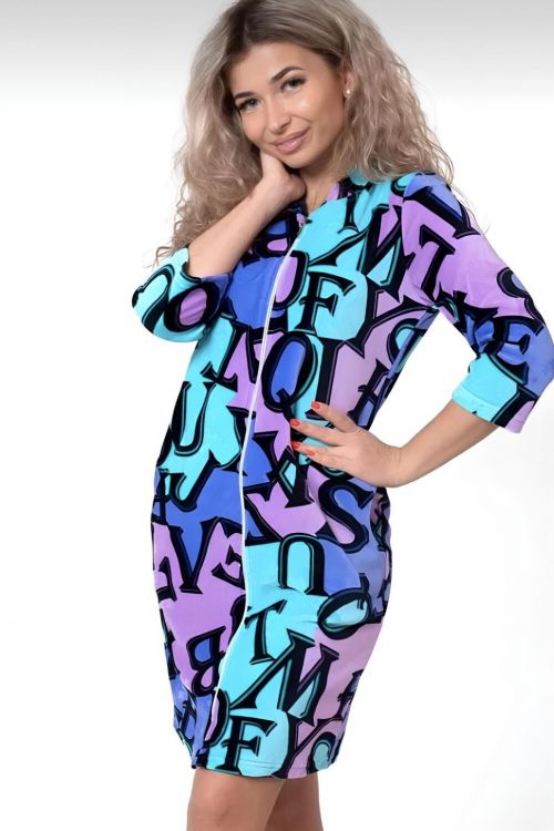 Халат 637692 велюровый мультиколор последний размер Халат 637692 велюровый мультиколор последний размер