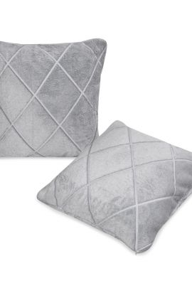 Клетка(пепел) наволочка декор. велсофт