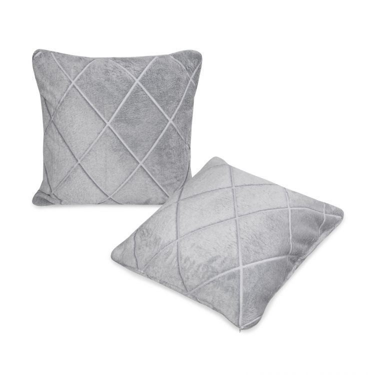 Клетка(пепел) наволочка декор. велсофт