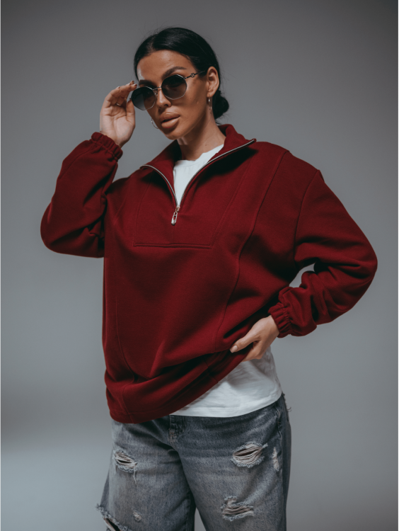 Брамея свитшот женский (бордо) Брамея свитшот женский (бордо)