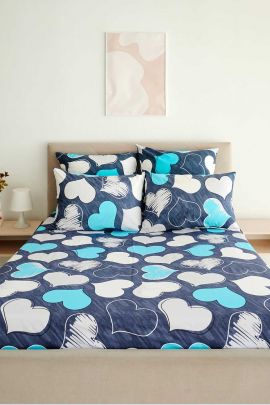 Простыня поплин - Романтика, цвет бирюзовый