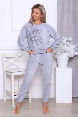 Костюм велюровый Прелесть (серый)