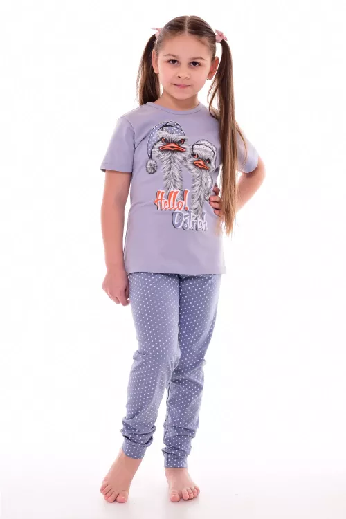 Пижама подростковая 12-095 (серый), Страусы