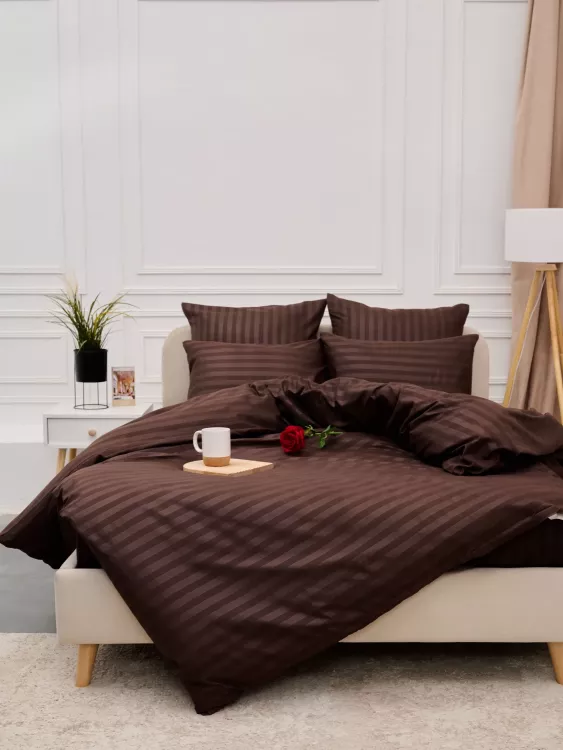 КПБ Микрофибра-Страйп - Шоколад