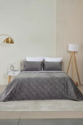 Набор покрывало и чехлы на подушку - Кристалл, цвет графит