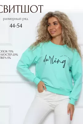 Свитшот 85551 мятный последний размер