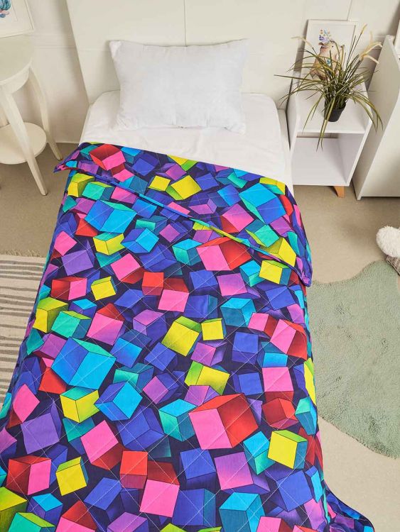 Покрывало бязь с детским рисунком - 15 - Кубы