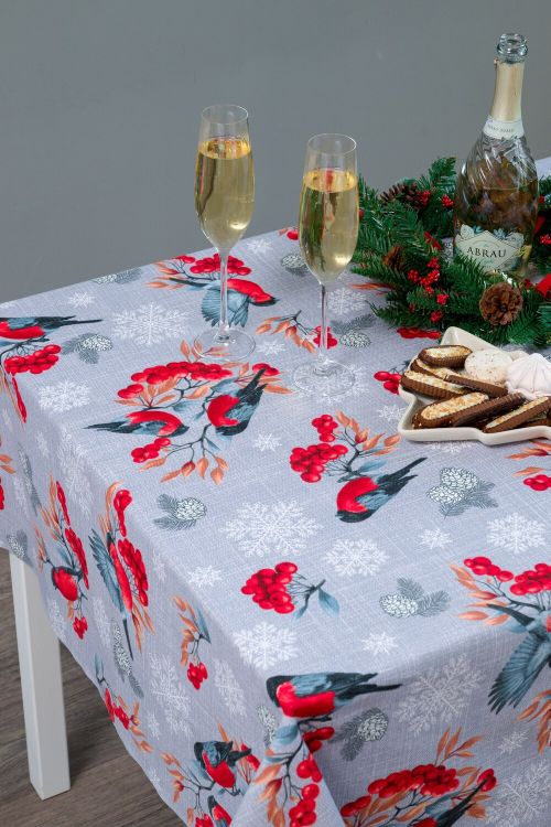Скатерть Снегири и рябина