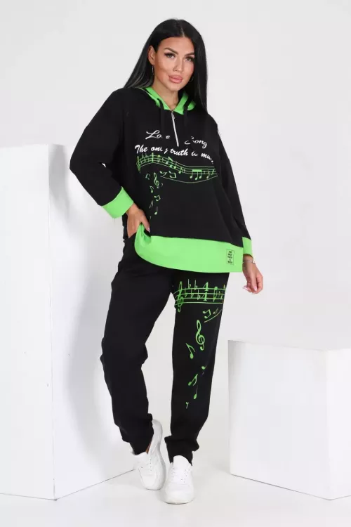 Костюм 89092 черный + салатовый последний размер Костюм 89092 черный + салатовый последний размер